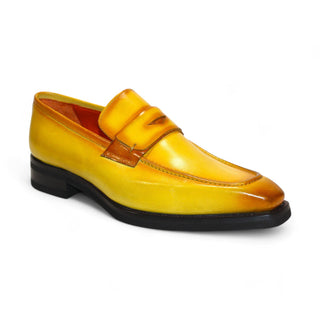 Emilio Franco Mario Men's Shoes Yellow/Mustard Calf-Skin Leather/Croco Print Loafers (EF1259)-AmbrogioShoes