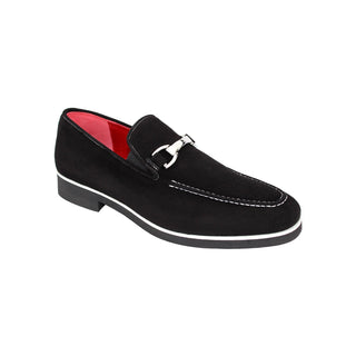 Emilio Franco Nino II Men's Shoes Black Suede Leather Loafers (EF1086)-AmbrogioShoes