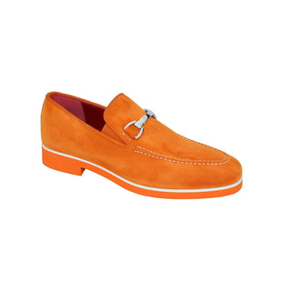 Emilio Franco Nino II Men's Shoes Orange Suede Leather Loafers (EF1089)-AmbrogioShoes