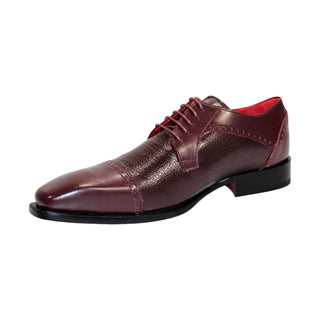 Emilio Franco Samuele Men's Shoes Burgundy Calf-Skin/Deer Leather Oxfords (EF1270)-AmbrogioShoes