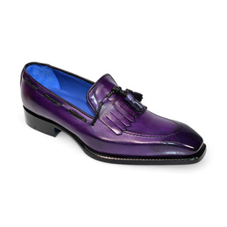 Emilio Franco Tommaso Men's Shoes Purple Calf-Skin Leather Loafers (EF1273)-AmbrogioShoes