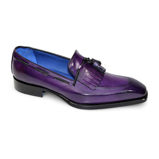 Emilio Franco Tommaso Men's Shoes Purple Calf-Skin Leather Loafers (EF1273)-AmbrogioShoes