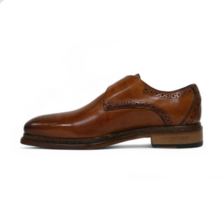 Emilio Franco Vincenzo Men’s Shoes Calf-Skin Leather Single Monk-Strap (EF1183)-AmbrogioShoes