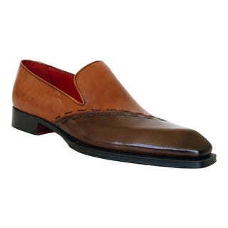 Emilio Franco Vittorio Men's Shoes Brown/Cognac Calf-Skin Leather Loafers (EF1240)-AmbrogioShoes