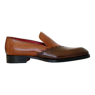 Emilio Franco Vittorio Men's Shoes Brown/Cognac Calf-Skin Leather Loafers (EF1240)-AmbrogioShoes