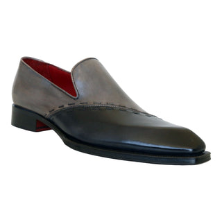 Emilio Franco Vittorio Men's Shoes Two Tone-Gray Calf-Skin Leather Loafers (EF1242)-AmbrogioShoes