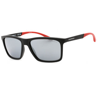 Emporio Armani 0EA4170 Sunglasses Matte Black / Light Gray Mirrored Black-AmbrogioShoes