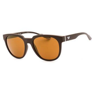 Emporio Armani 0EA4205 Sunglasses Matte Brown / Gold Brown Mirror-AmbrogioShoes