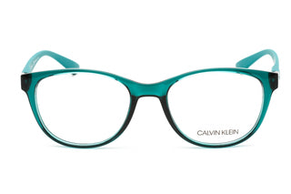 Calvin Klein CK19572 Eyeglasses CRYSTAL TEAL/Clear demo lens