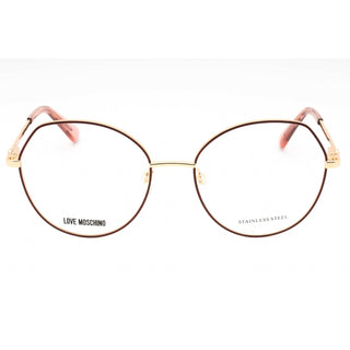 Moschino Love MOL634 Eyeglasses BURGUNDY GOLD/Clear demo lens