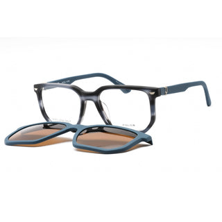 Police UPLF75 Eyeglasses Pattern Shiny Blue / Clear Lens