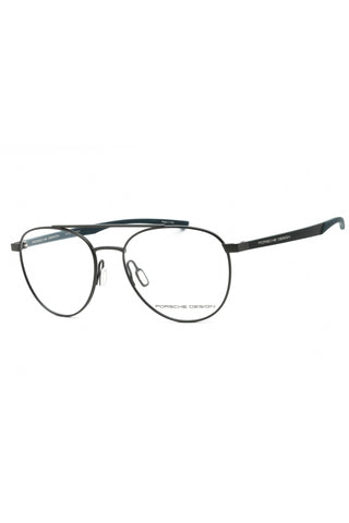 Porsche Design P8754 men's metal aviator eyeglasses in a sleek dark grey finish with a double bridge design.