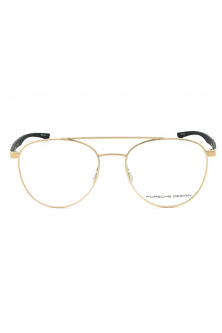 Porsche Design P8754 men's gold metal aviator eyeglasses with a double bridge and black temple tips.