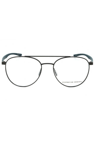 Porsche Design P8754 men's aviator eyeglasses featuring a slim black metal frame with a double bridge and dark temple tips.