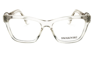 Swarovski 0SK2021 women's rectangular eyeglasses featuring a clear transparent acetate frame with branded lenses.