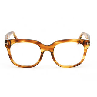 Tom Ford FT5537-B Eyeglasses Shiny Striped Light Brown / Clear Lens