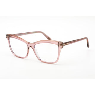 Tom Ford FT5619-B Eyeglasses Shiny Transparent Lilac Pink Grey / Clear Lens