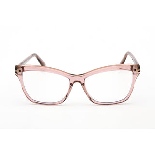 Tom Ford FT5619-B Eyeglasses Shiny Transparent Lilac Pink Grey / Clear Lens