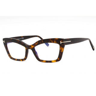 Tom Ford FT5766-B Eyeglasses Dark Havana / Clear/Blue-light block lens