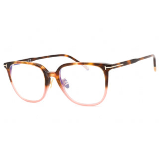 Tom Ford FT5778-D-B Eyeglasses Shiny Medium Havana To Milky Pink/Clear/Blue-light