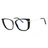 001 - shiny black/clear/blue-light block lens