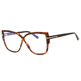 Tom Ford FT5828-B Eyeglasses Dark havana/Clear/blue-light block lens