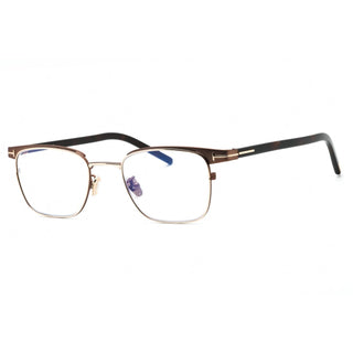 Tom Ford FT5854-D-B Eyeglasses shiny dark brown/clear/blue-light block lens