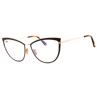 Tom Ford FT5877-B Eyeglasses matte light brown/clear/blue-light block lens