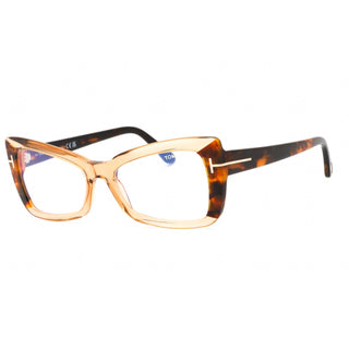 Tom Ford FT5879-B Eyeglasses shiny light brown / Clear/Blue-light block