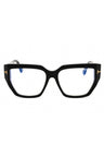 001 - shiny black/clear/blue-light block lens