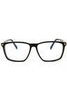 001 - shiny black/clear/blue-light block lens