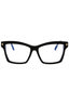 001 - shiny black/clear/blue-light block lens