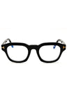 001 - shiny black/clear/blue-light block lens