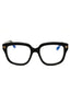 001 - shiny black/clear/blue-light block lens
