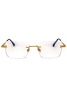 030 - shiny deep gold/clear/blue-light block lens
