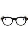 001 - shiny black/clear/blue-light block lens