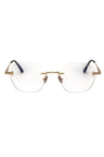 028 - shiny rose gold/clear/blue-light block lens