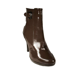Fendi Boots Brown Patent Leather High Heel Short Boots (FFW17)-AmbrogioShoes