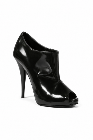 Fendi Designer Shoes Black Patent Boots Short Bootie (FFW05)