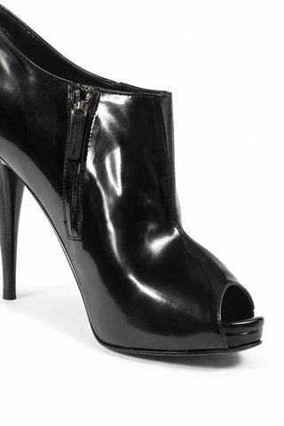 Fendi Designer Shoes Black Patent Boots Short Bootie (FFW05)