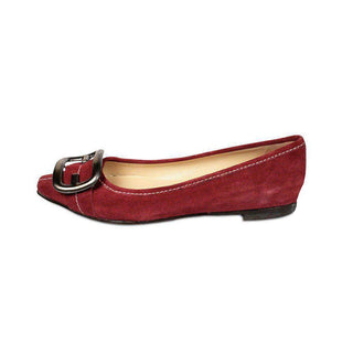 Fendi Designer Shoes for Women Flat Burgundy Suede shoes 8X2825 (FFW06)-AmbrogioShoes