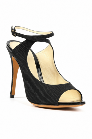 Fendi Designer Shoes for women Black Satin Open-toes 8F2926 (FFW07)