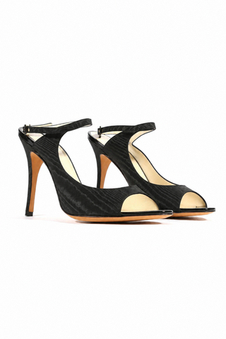 Fendi Designer Shoes for women Black Satin Open-toes 8F2926 (FFW07)