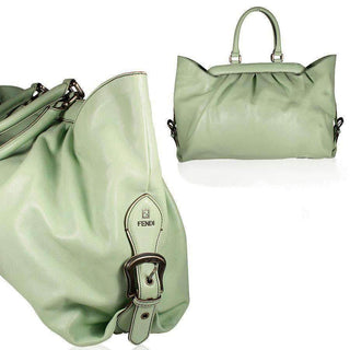 Fendi Tote Bag Calf leather Designer Doctor Bag Green 8BN191 (FF1533)-AmbrogioShoes