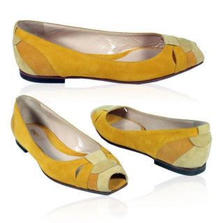 Fendi Women's Shoe - Flat Suade Lemon Peep Toe 8V2647-YLH (FFW10)-AmbrogioShoes