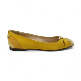 Fendi Women's Shoe - Flat Suade Lemon Peep Toe 8V2647-YLH (FFW10)-AmbrogioShoes