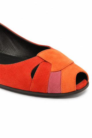 Fendi Women's Shoe - Flat Suade Strawberry Peep Toe 8F2665-RF3 (FFW09)