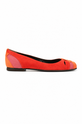 Fendi Women's Shoe - Flat Suade Strawberry Peep Toe 8F2665-RF3 (FFW09)