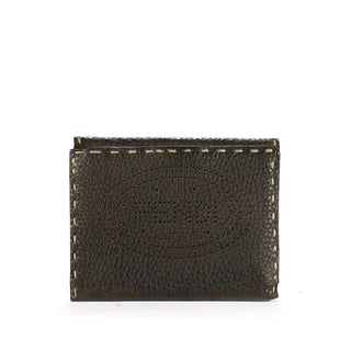 Fendi Women's Wallet Black Selleria short calf leather 8M0145-AmbrogioShoes