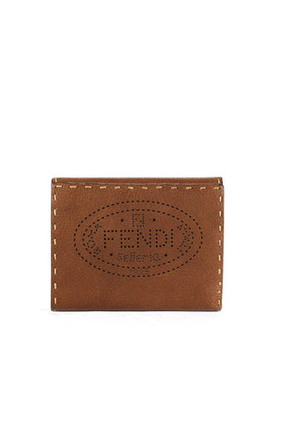 Fendi Women's Wallet Brown Selleria short leather designer Women's Wallet 8M0145 (ffw09)